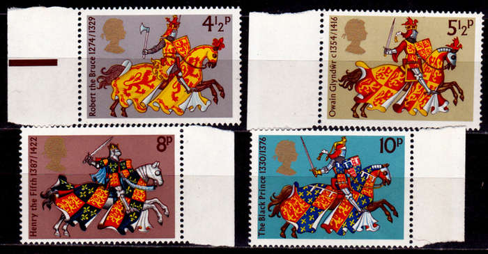 ENGLAND, 1974. Medieval knights. Full set