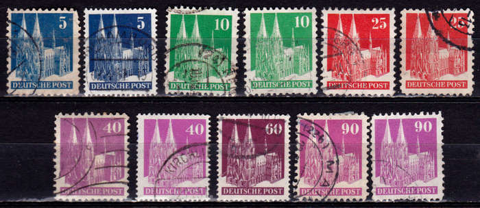 BRITISH AMERICAN ZONE, 1948. German buildings III. Full set