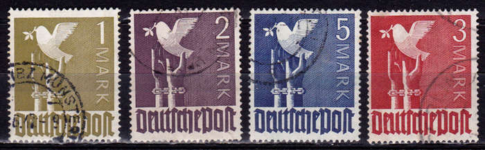 JOINT ALLIED OCCUPATION ZONE, 1947. Dove of peace. Full set