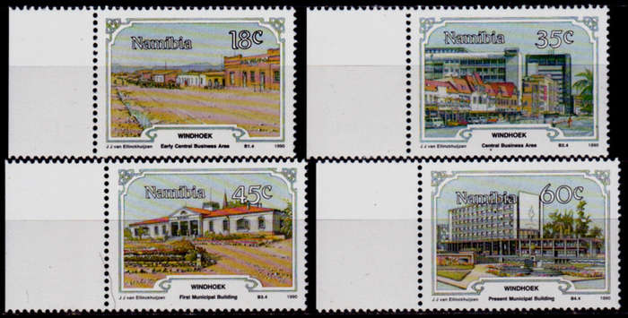 NAMIBIA 1990, 26 July. DEVELOPMENT OF WINDHOEK, set, MNH, CV R 10.50, view scans