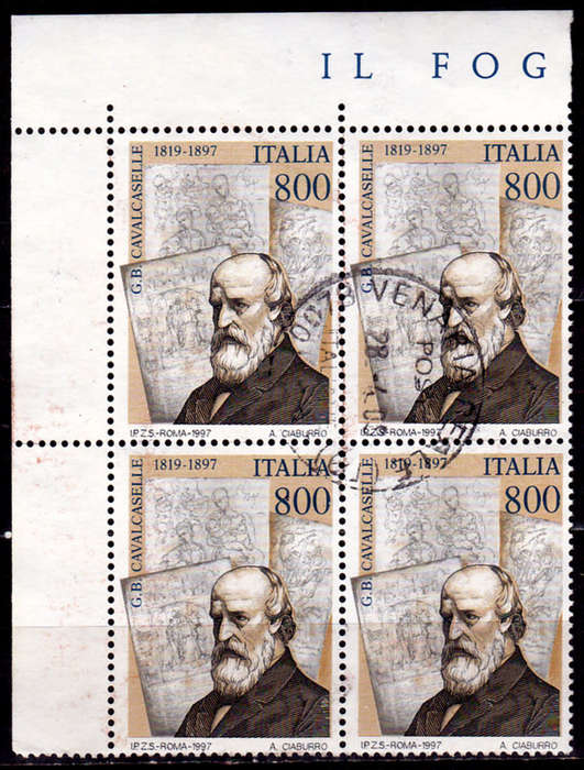 ITALY 1997, 31 Oct. 100th ANNIV DEATH GIOVAN B CAVALCASELLE, single, UH, CV +/-R 60.00 view scans
