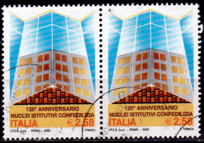 ITALY 2003, 15 Oct. 120th ANNIV FUNDAMENTAL UNITS, single pair, UH, CV +/-R 180.00 view scans
