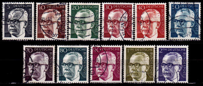 GERMANY 1970, 23 July. GUSTAV HEINEMANN, set, UH, CV+/- R 100.00 view scans