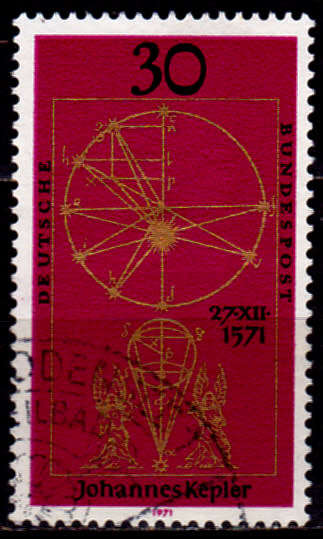 GERMANY 1971, 25 June. 400th ANNIV BIRTH JOHANNES KEPLER, single, UH, CV+/- R 5.00 view scans