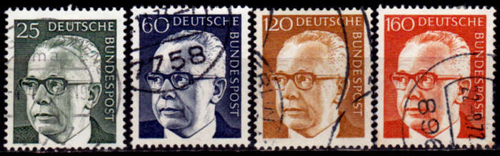 GERMANY 1971, 25 June. GUSTAV HEINEMANN, set, UH, CV+/- R 35.00 view scans
