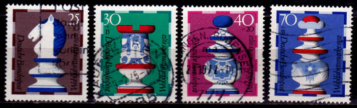 GERMANY 1972, 5 Oct. CHARITY STAMPS - CHESS PIECES, set, UH, CV+/- R 65.00 view scans