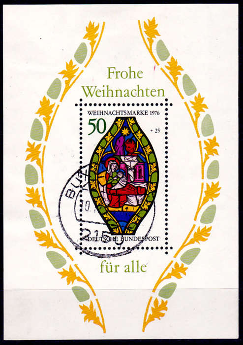 GERMANY 1976, 16 Nov. CHRISTMAS STAMP, m/sheet, UH, CV+/- R 15.00 view scans