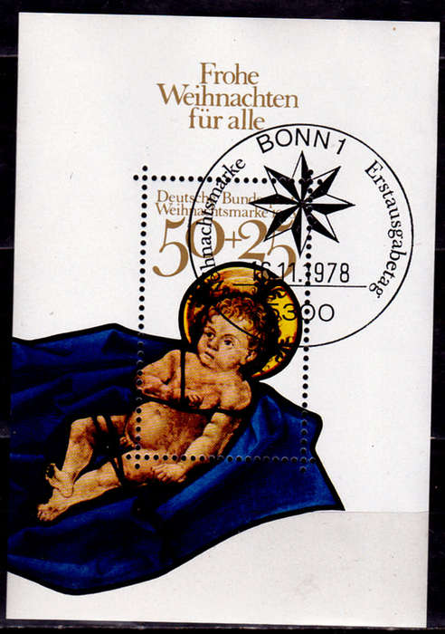 GERMANY 1978, 16 Nov. CHRISTMAS STAMP, m/sheet, CTO, CV+/- R ? view scans