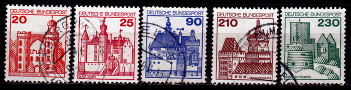 GERMANY 1978, 16 Nov. PALACES AND CASTLES, set, UH, CV+/- R 45.00 view scans
