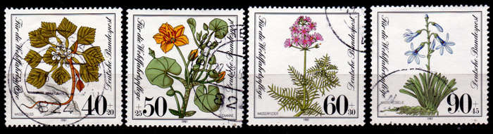 GERMANY 1981, 8 Oct. CHARITY STAMPS - AQUATIC PLANTS, set, UH, CV+/- R 70.00 view scans