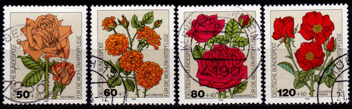 GERMANY 1982, 14 Oct. CHARITY STAMPS - ROSES, set, UH, CV+/- R 85.00 view scans