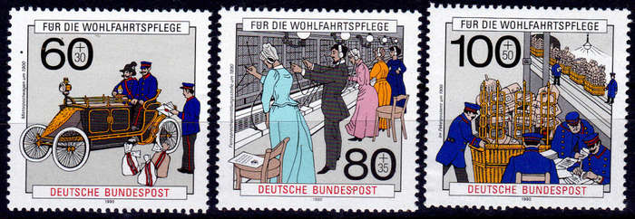GERMANY 1990, 27 Sept. CHARITY STAMPS POSTAL DELIVERY, set, MNH, CV+/- R 85.00 view scans