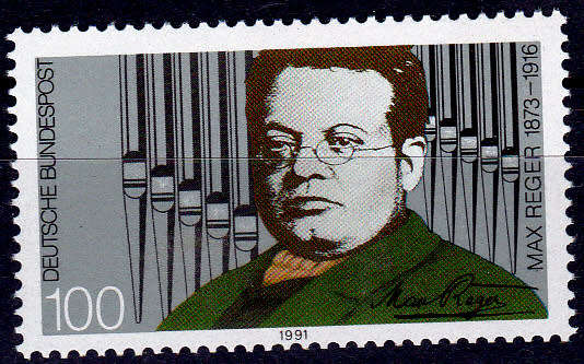 GERMANY 1991, 2 May. 75th ANNIV DEATH MAX REGER, single, MNH, CV+/- R 20.00 view scans