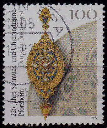 GERMANY 1992, 10 Sept. 225th ANNIV JEWELLERY AND WATCH, single, UH, CV+/- R 10.00 view scans