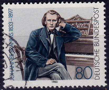 GERMANY 1983, 5 May. 150th ANNIV BIRTH JOHANNES BRAHMS, single, UH, CV+/- R 10.00 view scans