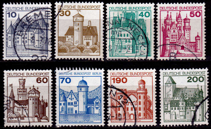 GERMANY 1977, 13 Jan. PALACES AND CASTLES, set, UH, CV+/- R 55.00 view scans