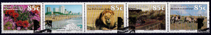 RSA 1993, 12 Nov. TOURISM, setenant strip, CTO, CV R ?? view scans