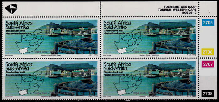 RSA 1995, 18 Jan. TOURISM WESTERN CAPE, control, MNH, CV R 64.00 view scans
