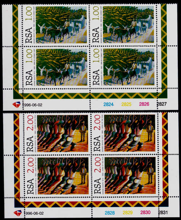 RSA 1996, 1 June. GERARD SEKOTO, ARTIST 1913-1993, set controls, MNH, CV R 84.00 view scans