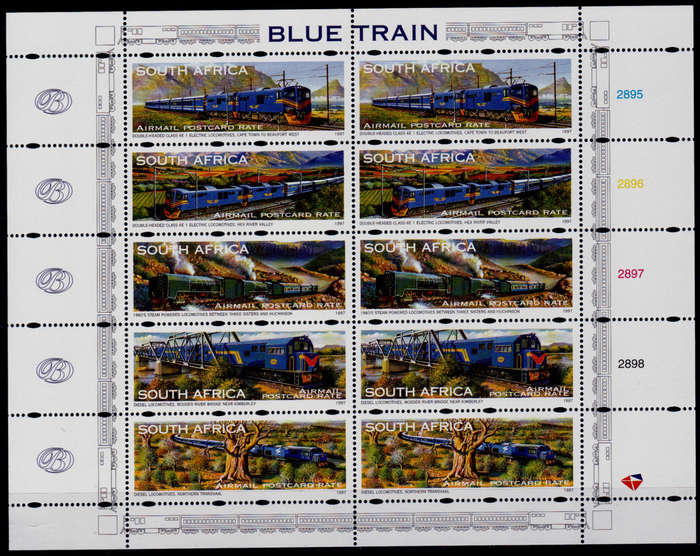 RSA 1997, 1 Aug. BLUE TRAIN, sheetlet, MNH, CV R 500.00 view scans