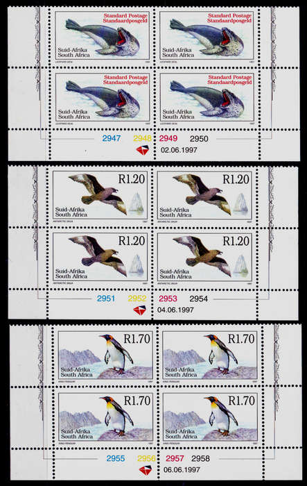 RSA 1997, 27 Aug. ANTARCTIC FAUNA - ADD VALUE DEFINITIVE, set controls, MNH, CV R 240.00 view scans