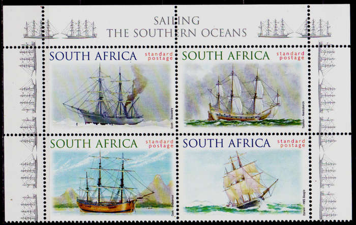 RSA 1999, 19 March. SAILING THE SOUTHERN OCEANS, setenant block, MNH, CV R 80.00, view scans