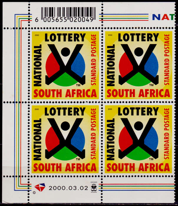 RSA 2000, 2 March. NATIONAL LOTTERY, single block, MNH, CV R 60.00, view scans