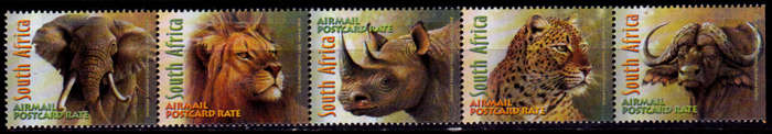 RSA 2001, 25 April. BIG 5, setenant strip, MNH, CV R 250.00, view scans