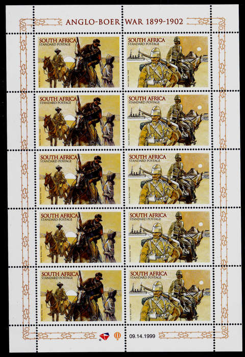 RSA 1999, 11 Oct. 100th ANNIV OF ANGLO-BOER WAR, sheetlet, MNH, CV R 250.00, view scans