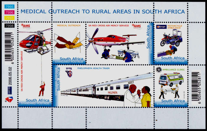 RSA 2006, 2 May. MEDICAL OUTREACH TO RURAL AREAS, sheetlet, MNH, CV R 220.00 view scans
