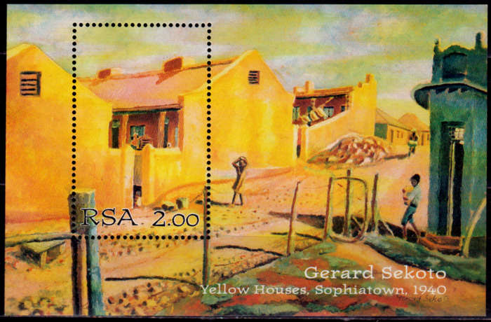 RSA 1996, 1 June. GERARD SEKOTO, ARTIST 1913-1993, minisheet, MH, CV R 50.00 view scans