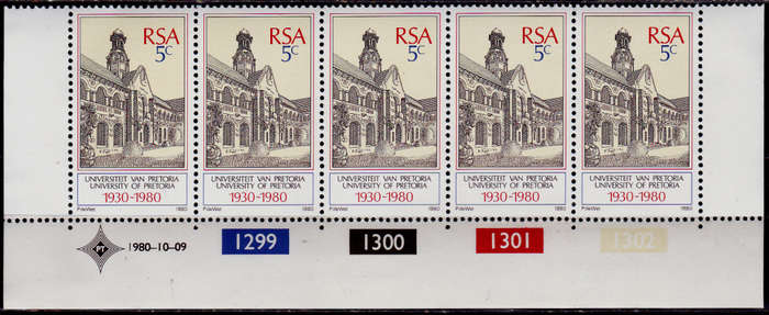 RSA 1980, 9 Oct. 50th ANNIV UNIV OF PRETORIA, single control, MNH, CV R 5.00 view scans