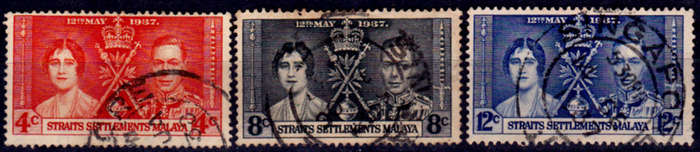 STRAITS SETTLEMENTS 1937, 12 May. CORONATION KGVI and QE, set, UH, CV+/-R 25.00 view scans