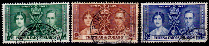 TURKS AND CAICOS ISLANDS 1937, 12 May CORONATION of KGVI, UH, +/-CVR 15.00 view scans
