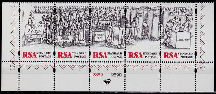 RSA 1997, 26 April. FREEDOM DAY, control strip, MH, CV R 75.00 view scans