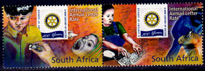 RSA 2005, 23 Feb. CENTENARY OF ROTARY, setenant pair, MH, CV R 150.00 view scans