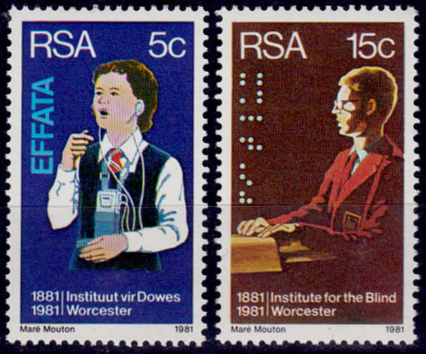 RSA 1981, 12 June. INSTITUTE DEAF AND BLIND, set, MNH  CV R 3.50 view scans