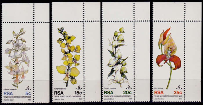 RSA 1981, 11 Sept. 10th WORLD ORCHID CONFERENCE, set, MNH, CV R 10.00, view scans