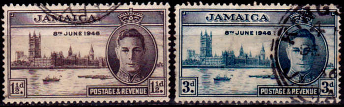 JAMAICA 1946, 14 Oct. END of WWII, set, UH CV +/-R 20.00 view scans