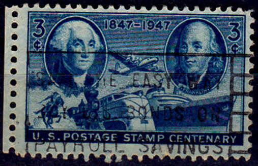 USA 1947, 17 May. 100th ANNIV US POSTAGE STAMPS, single, UH, CV +/-R 5.00 view scans