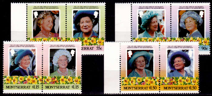 MONTSERRAT 1985, Aug. 85th ANNIV BIRTH OF QE, set, MNH CV +/-R 75.00 view scans
