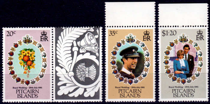 PITCAIRN ISLANDS 1981, 22 July. ROYAL WEDDING, set, MNH, CV+/- R 25.00 view scans