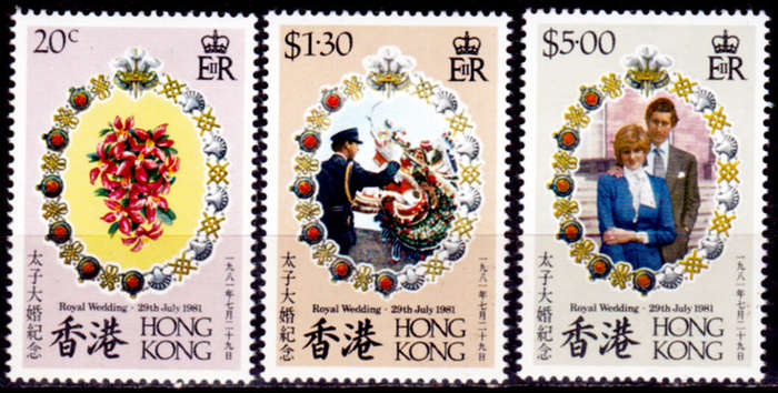 HONG KONG 1981, 29 July. ROYAL WEDDING, set, MNH CV +/-R 70.00 view scans