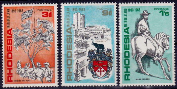 RHODESIA 1968, 4 Nov. 75th ANNIV OF MATABELELAND, set MNH, CV R 20.50, view scans