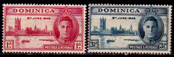 DOMINICA 1946, 14 Oct. VICTORY, set, MH CV +/-R 10.00 view scans