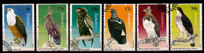 ZIMBABWE 1984, 10 Oct. BIRDS OF PREY, set, UH, CV +/- R 180.00 view scans