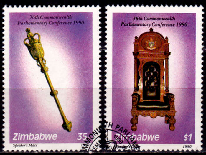 ZIMBABWE 1990, 17 Sept. 36th COMMONWEALTH CONFERENCE, set, CTO, CV +/- R ?? view scans