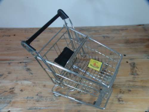 Collectable Woolworths steel Trolley replica - 20cm x 34cm x 25cm
