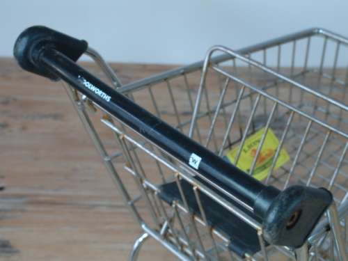 Collectable Woolworths steel Trolley replica - 20cm x 34cm x 25cm