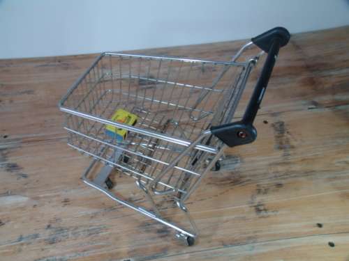Collectable Woolworths steel Trolley replica - 20cm x 34cm x 25cm